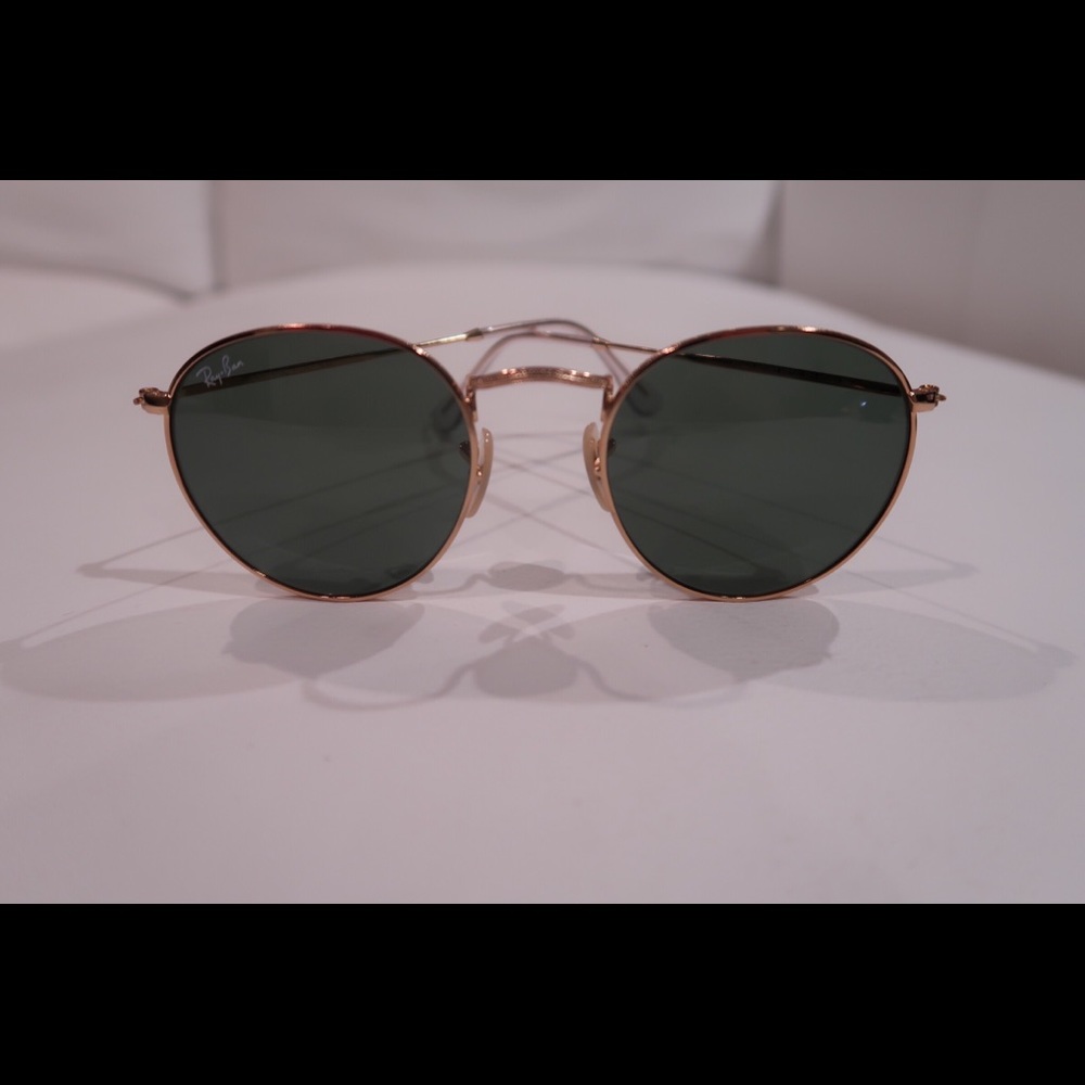 Brand New Gold Frame Green Lens Circular Ray Bans - Picture 3 of 7